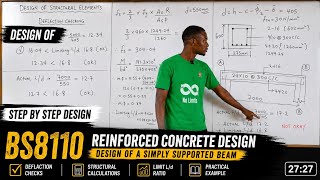 BS8110 Reinforced Concrete Beam Design of a Simply Supported Beam ~PART 4 #uk #usa