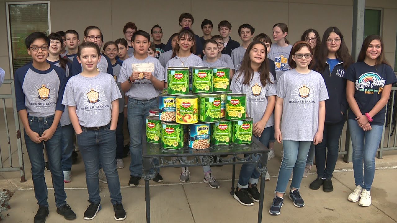 Middle school students raise money, canned goods for charity