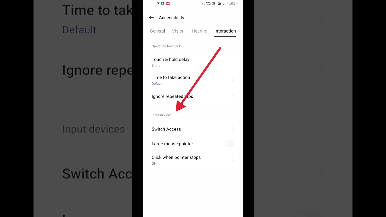 How to ON  switch access setting 