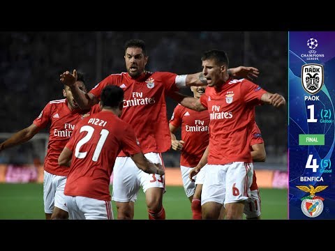 PAOK Salonika 1-4 Benfica - RESUMEN Y GOLES – Playoffs UEFA Champions League 2018