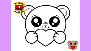 Cum desenez un URSULET si o INIMA CUTE🧸HOW TO DRAW CUTE TEDDY holding a HEART - easy Step by Step