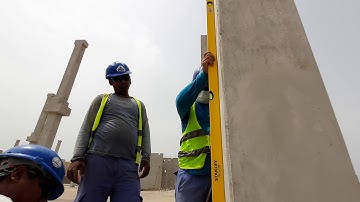 Precast Concrete Column Installation for Residential Building. In Urdu and Hindi