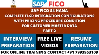 SAP FICO S4 HANA, FI-SD INTEGRATION CONFIGURATIONS WITH PRICING PROCEDURE