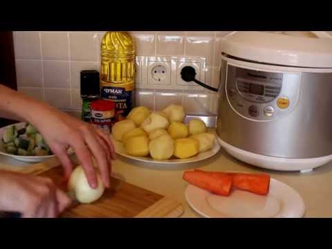 Говядина с картошкой и кабачком в мультиварке