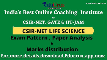 CSIR UGC NET LIFE SCIENCE Syllabus |Exam Pattern | Paper Analysis |Marks distribution|EDUCRUX