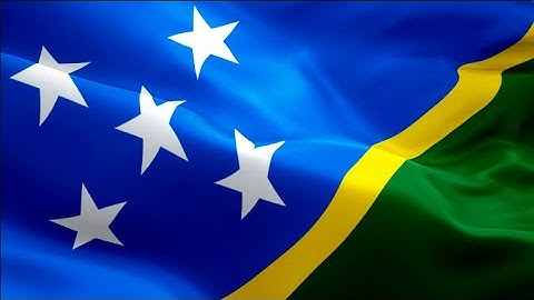 Solomon Islands flag closeup 1080p Full HD 1920X1080 footage video waving in wind. Solomon Islands