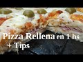 Pizza rellena con masa esponjosa en 1 hora, mas tips como elevar la masa mas rápido.