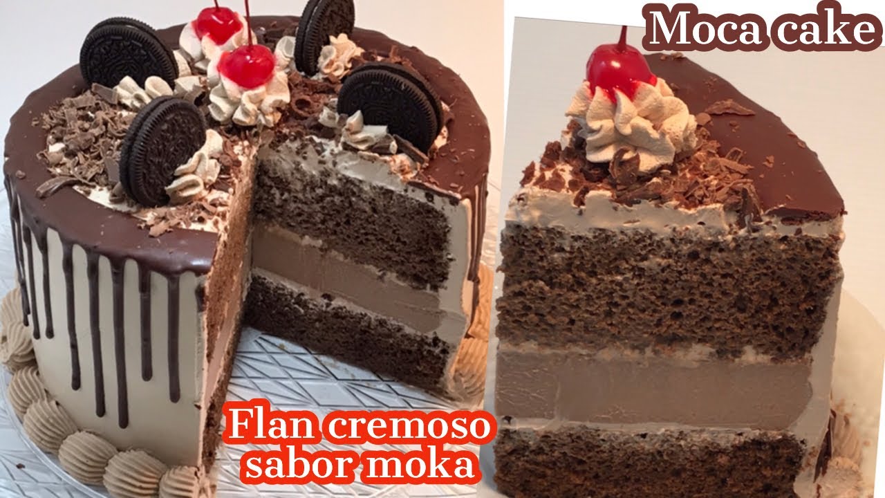 PASTEL 3 LECHES MOKA relleno de QUESO-FLAN SABOR MOKA -CHOCOLATE / NIVEL EL  MAS FACIL PASO A PASO - YouTube