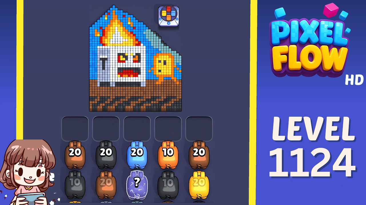 Pixel Flow Level 1124 Solution Walkthrough - YouTube