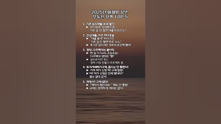 2025년 이재명 정부 부동산 정책 TOP 5