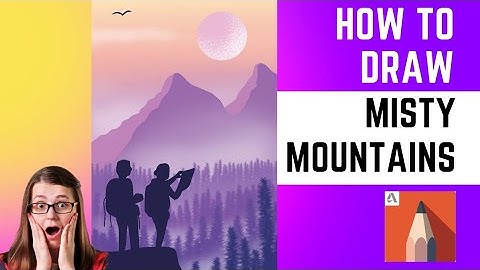 How to draw mountain with Autodesk Sketchbook mobile app in less than 15 mins step by step Tutorial