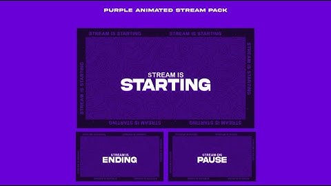 Full Animated Purple Stream Package Overlay to streamer, Stream Overlay Pack,Twitch, OBS, Streamlabs