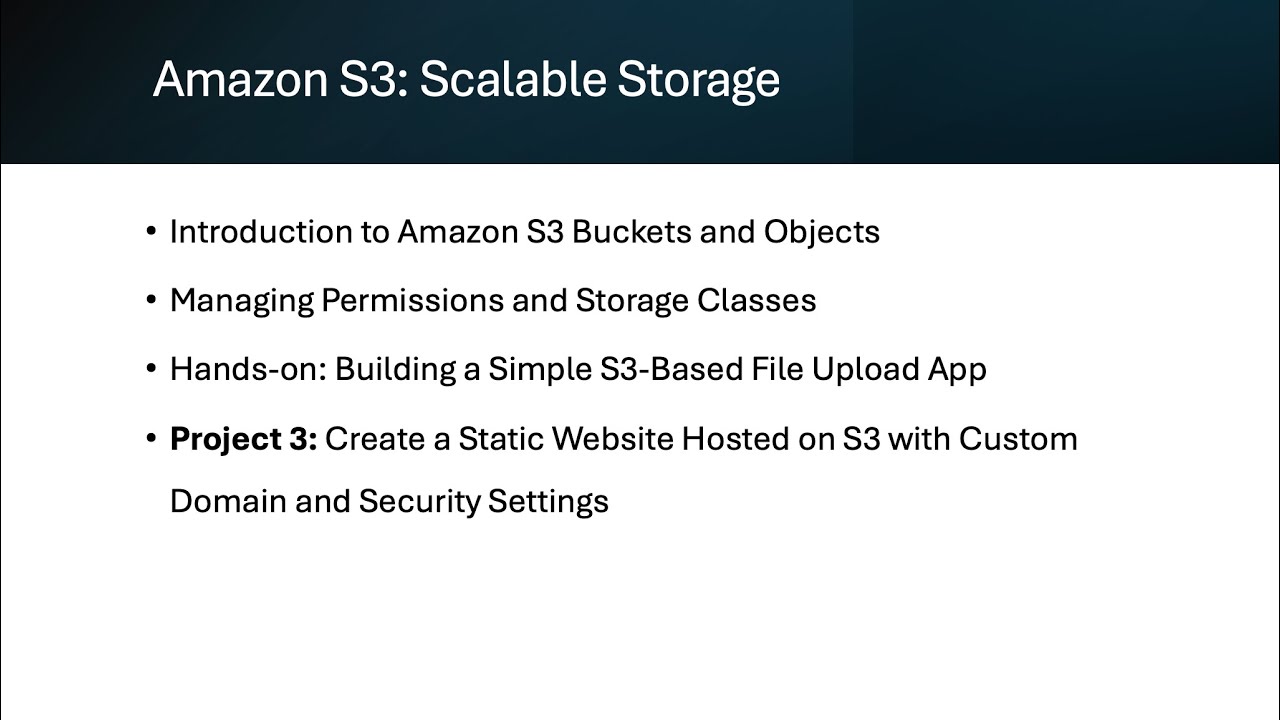 Chapter 1.5: Amazon S3: Scalable Storage 2024 - YouTube