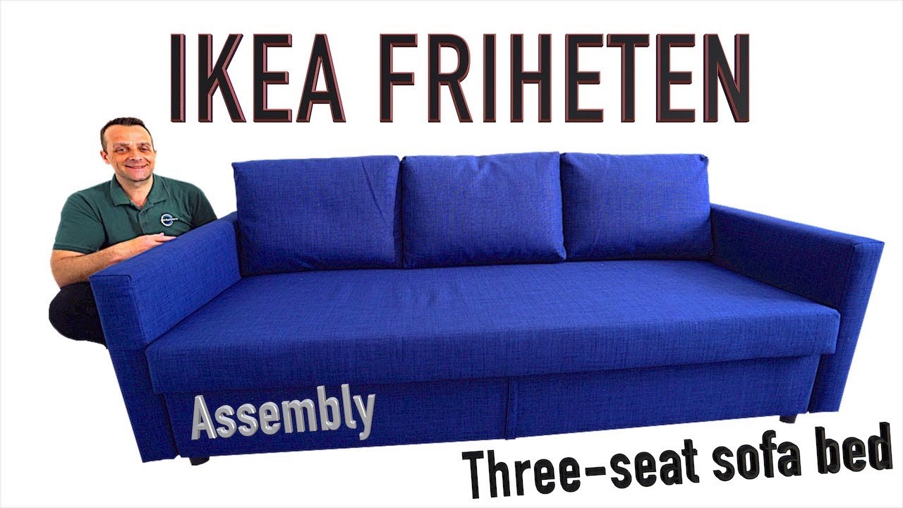 โซฟาเบด ikea  New Update  IKEA FRIHETEN Three seat sofa bed Assembly instructions