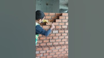 xây tường nhanh thẳng, dơ từng viên 😆#shorts