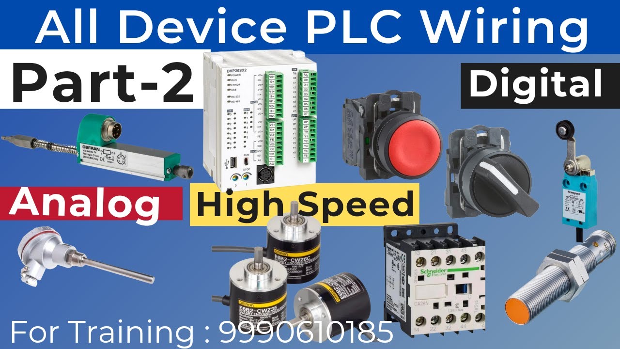 Learn Complete Input Output Wiring of PLC with Sensor & Switch, Encoder ...