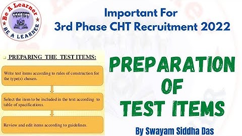 preparation of test items/CHT pedagogy/CHT 3rd phase recruitment/test items preparation/CHT updates