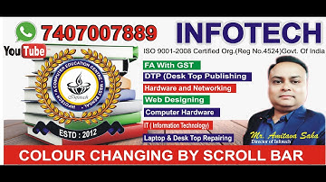 Visual Basic Color Changing  Programme || infotech || Mr. Amitava Saha  ( Managing Director)