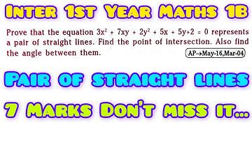 pair of straight lines in telugu@maths naresh eclass