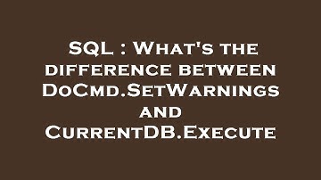 SQL : What
