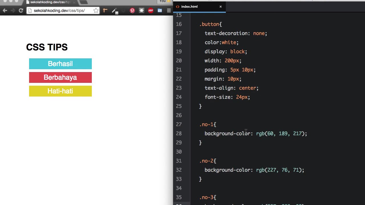 Membuat Tombol Keren di Website ( Tips & Trik CSS ) - YouTube