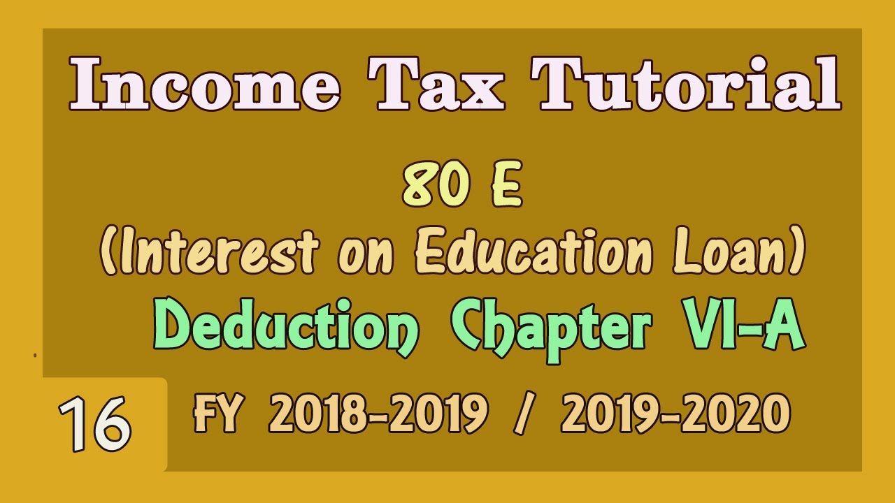 Education Loan Rebate In Income Tax Under Section 80e