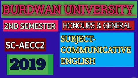 B.A Burdwan University 2nd Semester(Honours &General ) AECC2  Communicative English || 2019 Question