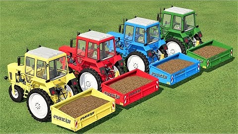 MINI TRACTORS OF COLORS ! TRANSPORTING JUST 3 WHEELS TRACTORS TO SELLING JOBS ! Farming Simulator 22