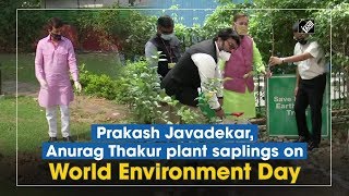 Prakash Javadekar, Anurag Thakur plant saplings on World Environment Day