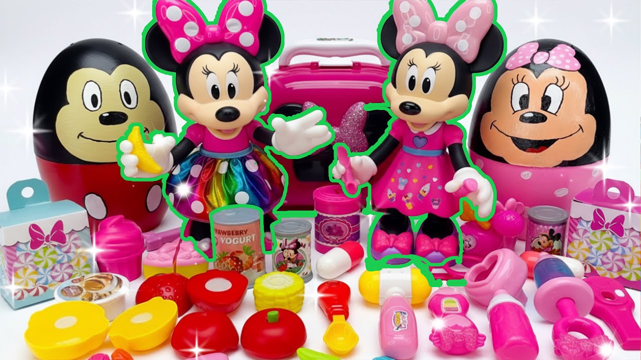 Minnie Mouse 2025🎀 Set Unboxing de huevos sorpresa y juguetes rosa de Minnie, colección Disney