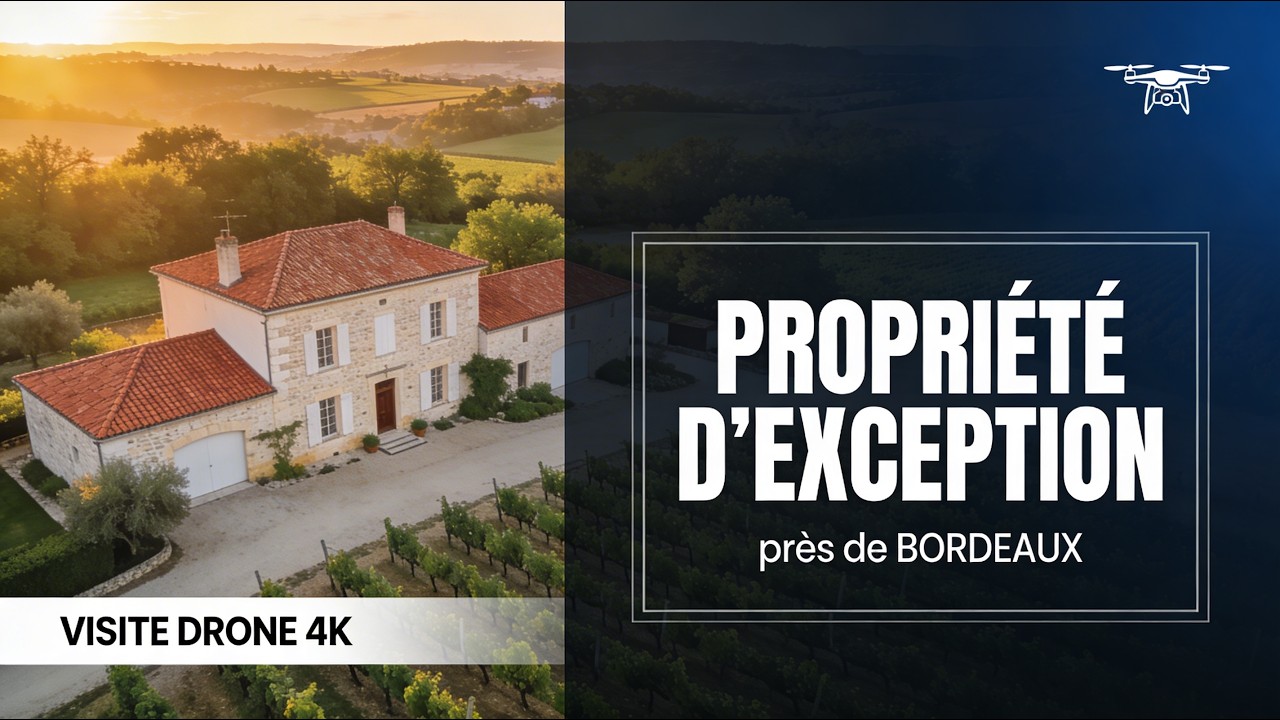 Propriété d’exception près de Bordeaux | Visite Drone 4K à Faleyras (33)