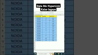 Hyper link data me kaise lagaye #shorts #tech shorts #excel #excel Formula #hyperlinks