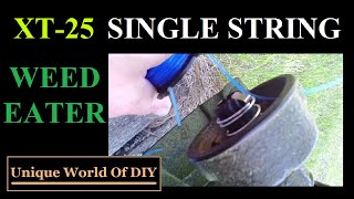 Restringing A Weedeater Featherlite XT25 Single String Trimmer  Easy