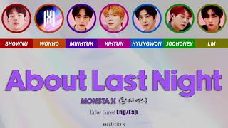 MONSTA X (몬스타엑스) - About Last Night (Color Coded Eng/Esp Lyrics)