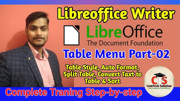 #LibreOffice Writer #LibreOffice Writer Table Manu #Writer || Libre office writer table menu part-02