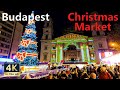 Budapest Christmas Market 2021 🇭🇺 4K Evening Tour at St. Stephen's Square