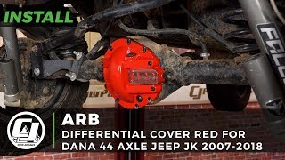 2007-2018 Jeep Wrangler JK with a Dana 44 Axle Install: ARB Red Differential  Cover - YouTube