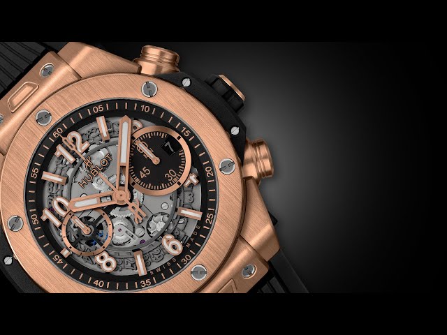 Hublot Big Bang Unico King Gold Ceramic Watch - 44 mm - Black Skeleton Dial - Black Rubber Strap-421.OM.1180.RX