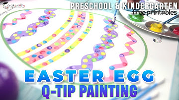 Easter Eggs Q-Tip Painting Free Printables  - Totschooling