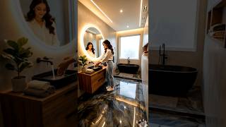 luxurious Bathroom build by Nami-san | #shorts #flooring