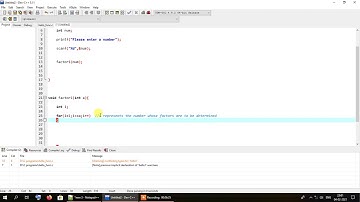 C program to find the factors of a number(using function)