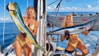 INSANE Fishing From Our Sailboat! Mahi Mahi & Wahoo