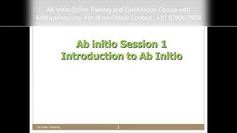 Abinitio Online Training video and Certification Course