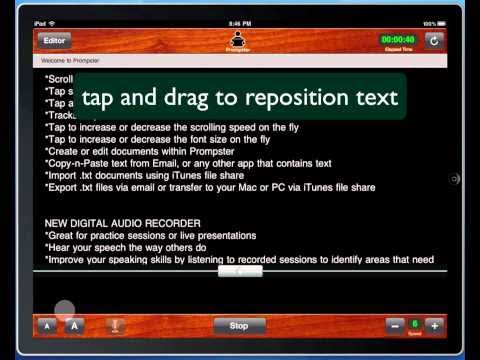 Teleprompter Software, iPad Public Speaking App, Prompster