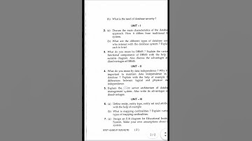 BCA 3rd semester Introduction to Database System Question paper 2018-19 # MDU