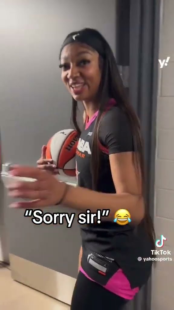 “Sorry Sir” #hoodnews #angelreese #wnba #basketball #sports #viralvideo #omg #how #wow #sorry #lol