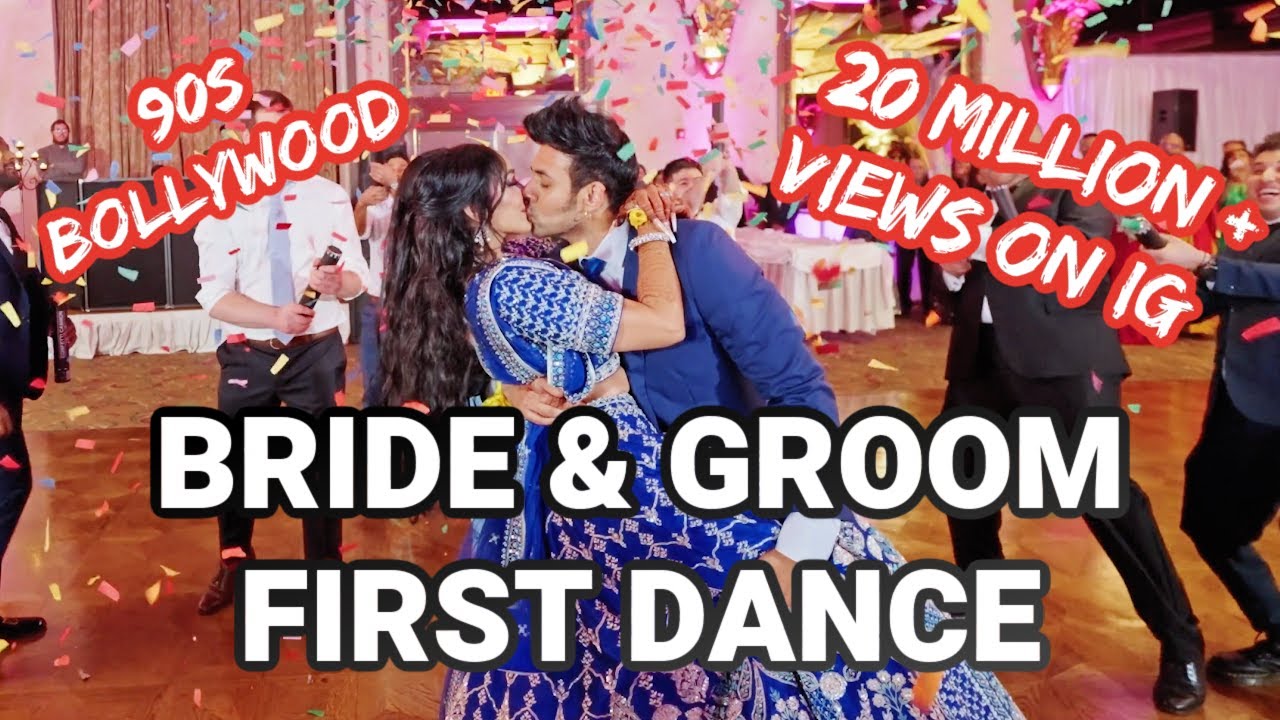 Bride and Groom First Dance  Indian  Guyanese Wedding  90s Bollywood