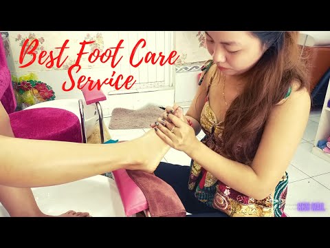 ASMR Relaxing Foot Massage (Scrub, Massage, Mask, Apply lotion) | Best Foot Care Service - Ken Nail