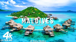FLYING OVER THE MALDIVES 4K UHD - Relaxing Music Along With Beautiful Nature Videos - 4K Video HD