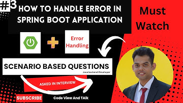 How to handle error in spring boot | Error Handling | Scenario Based Questions for interview
